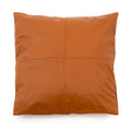 Housse de coussin en cuir camel à quatre panneaux 60x60 cm