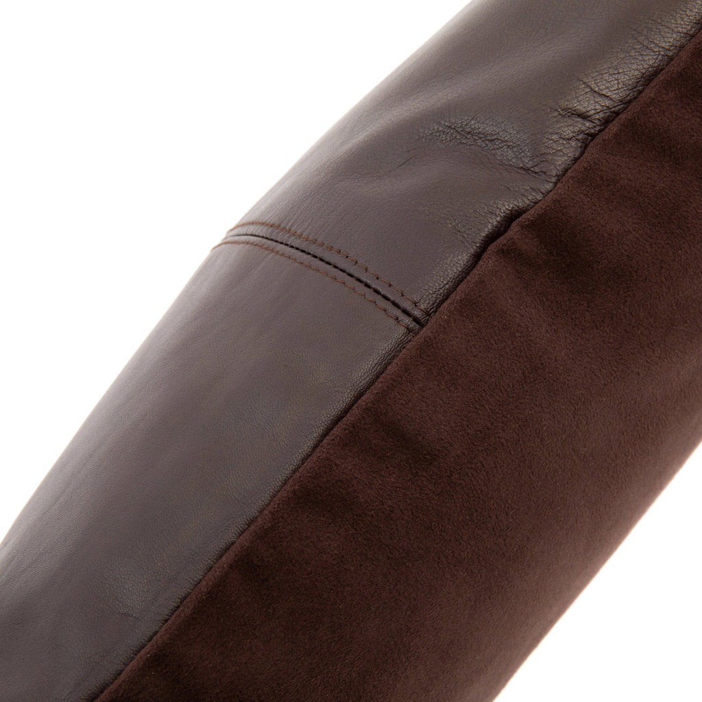 Housse de coussin en cuir chocolat à quatre panneaux 40x40 cm, vue 3