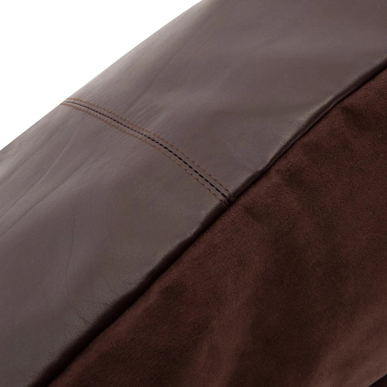 Housse de coussin en cuir chocolat à quatre panneaux 60x60 cm, vue 3