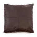 Housse de coussin en cuir chocolat à quatre panneaux 60x60 cm