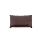 Housse de coussin en cuir chocolat à six panneaux 30x50 cm