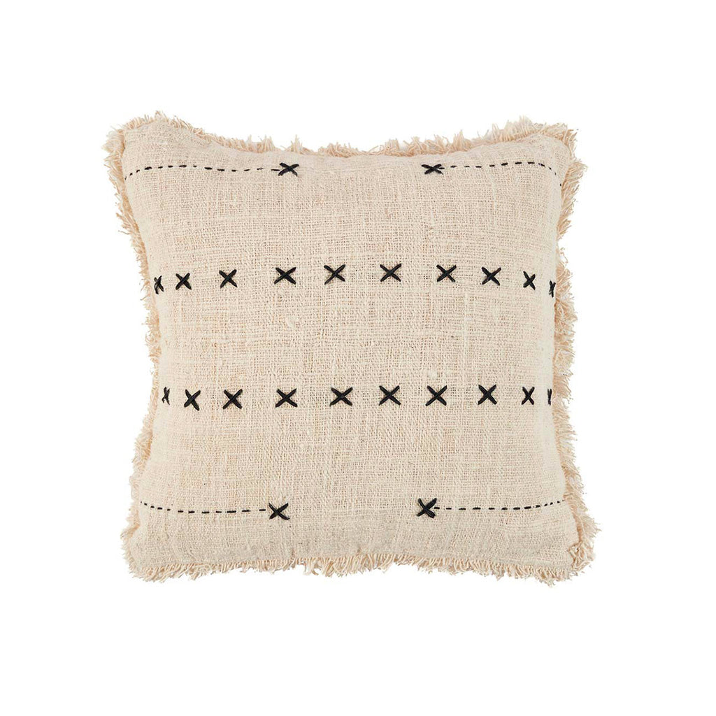 Housse de coussin French Kiss en coton écru 50x50 cm