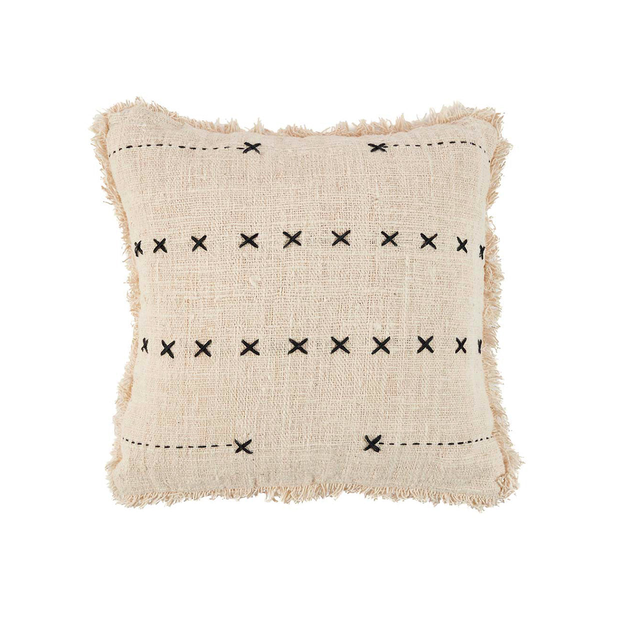 Housse de coussin French Kiss en coton écru 50x50 cm