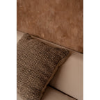 Housse de coussin Grain en lin chiné écru et anthracite 50x50 cm, vue 4