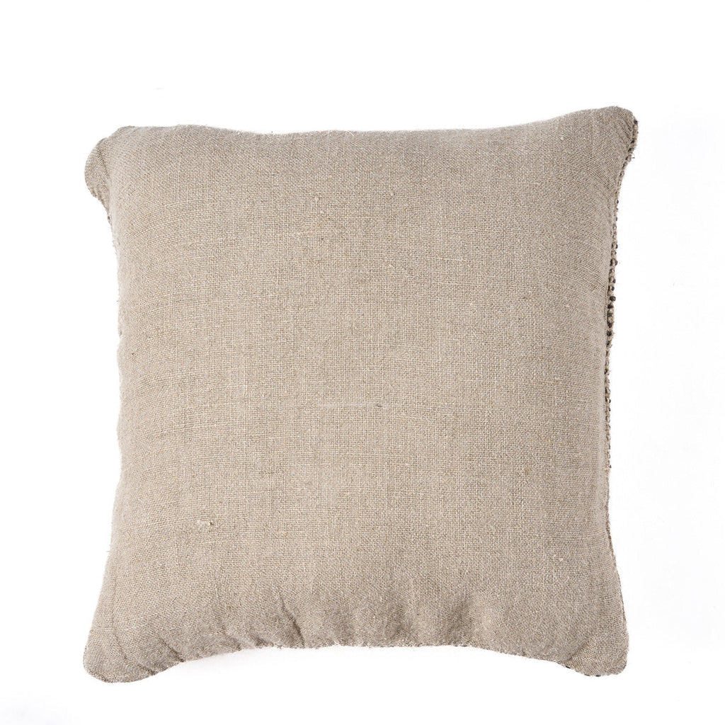 Housse de coussin Grain en lin chiné écru et anthracite 50x50 cm, vue 7
