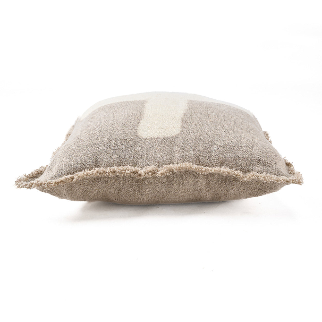 Housse de coussin Ivory Cross en lin greige 50x50 cm, vue 4