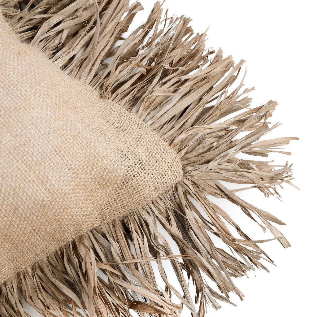 Housse de coussin Jute Bonita en toile de jute et raphia 60x60 cm, vue 4
