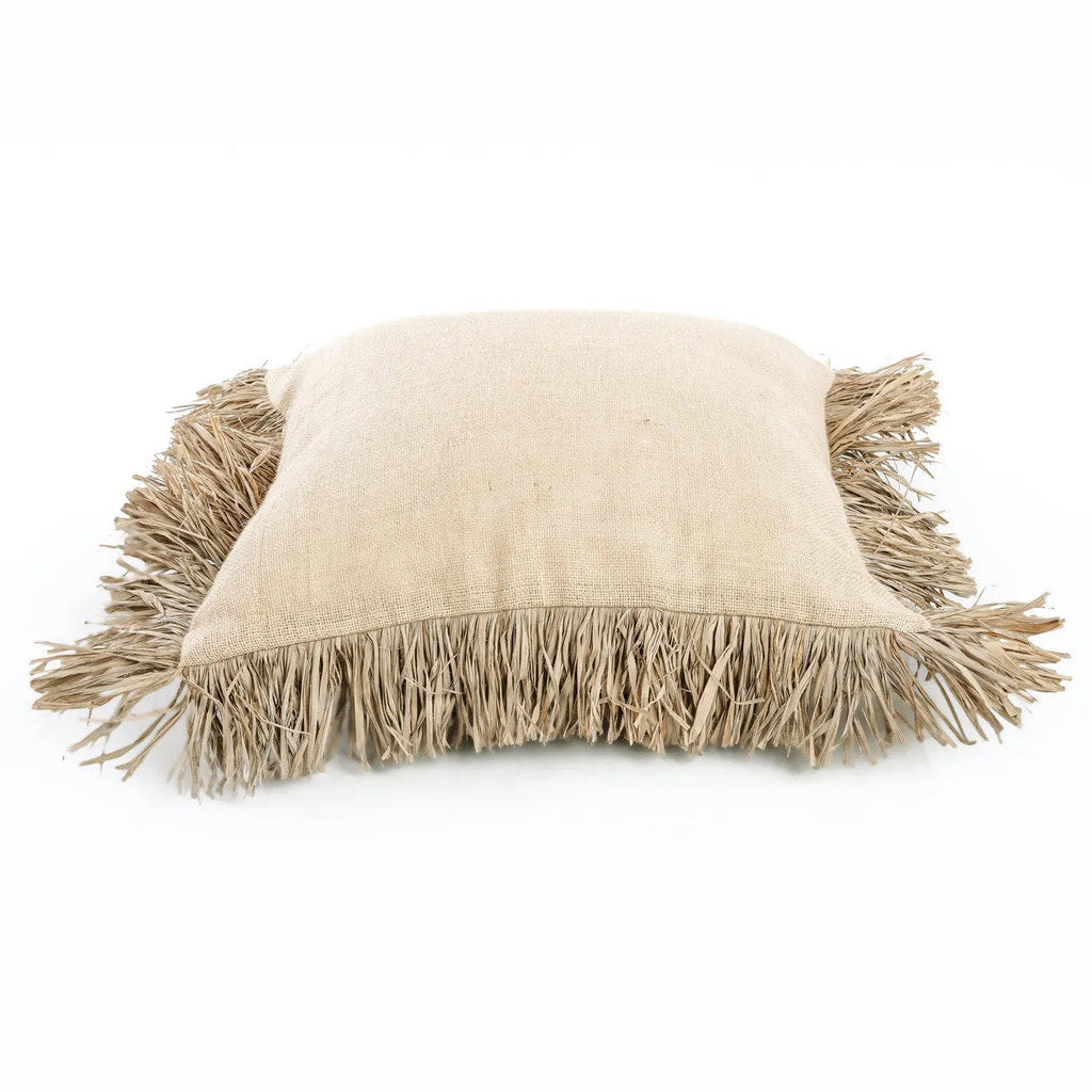 Housse de coussin Jute Bonita en toile de jute et raphia 60x60 cm, vue 5