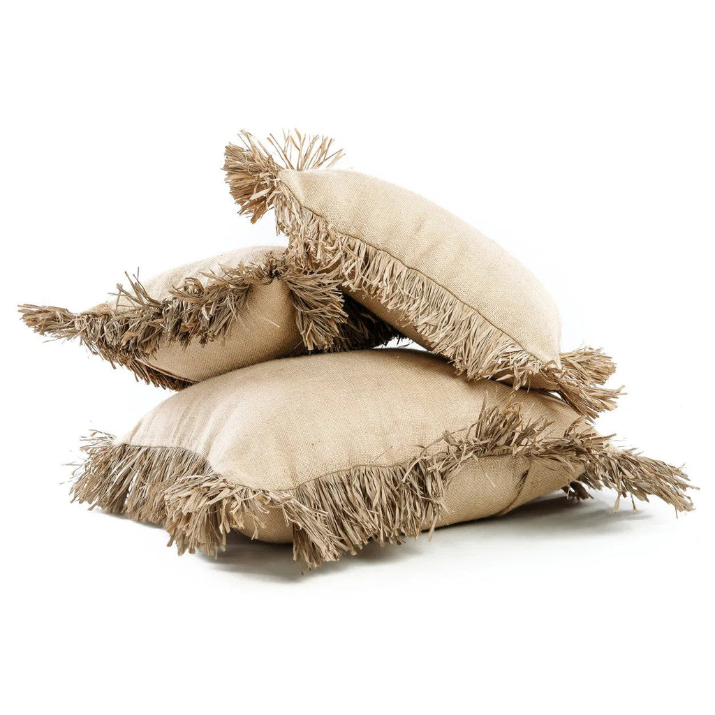 Housse de coussin Jute Bonita en toile de jute et raphia 60x60 cm, vue 7