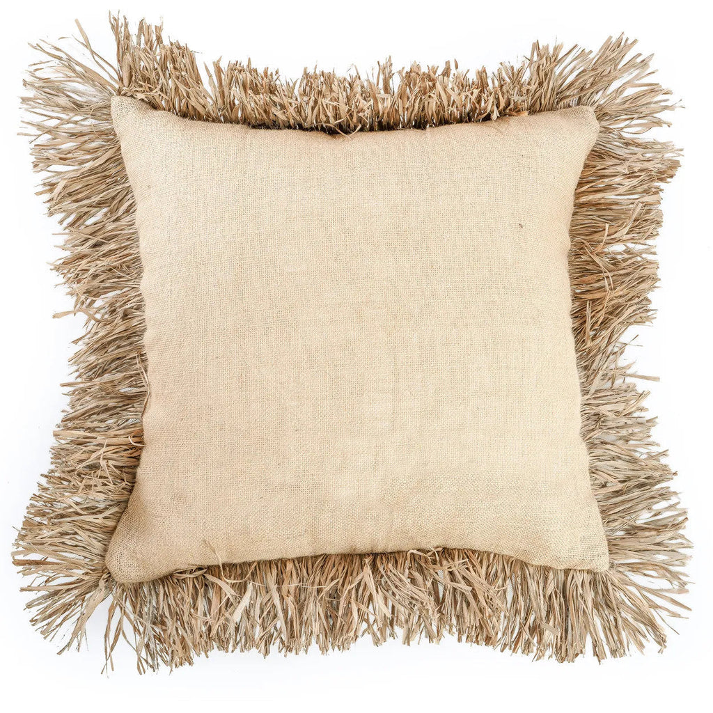 Housse de coussin Jute Bonita en toile de jute et raphia 60x60 cm