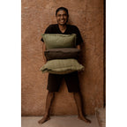 Housse de coussin Minty Fresh en lin vert sauge 50x50 cm, vue 5