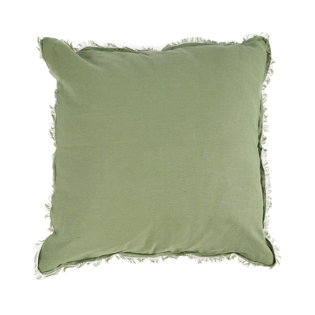 Housse de coussin Minty Fresh en lin vert sauge 50x50 cm