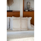 Housse de coussin Nomad en coton écru et coquillages 50x50 cm, vue 3