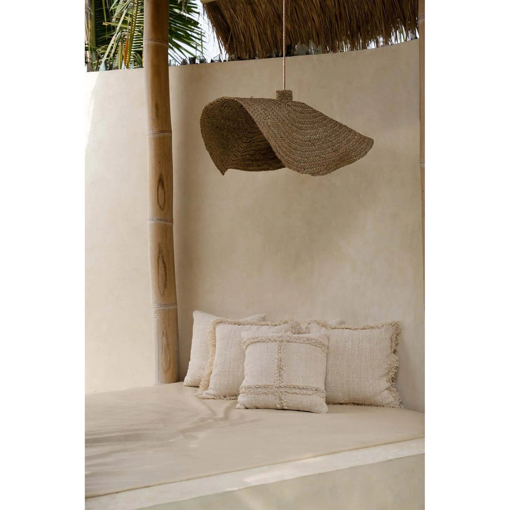 Housse de coussin Nomad en coton écru et coquillages 50x50 cm, vue 5