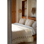 Housse de coussin Nomad en coton écru et coquillages 50x50 cm, vue 7
