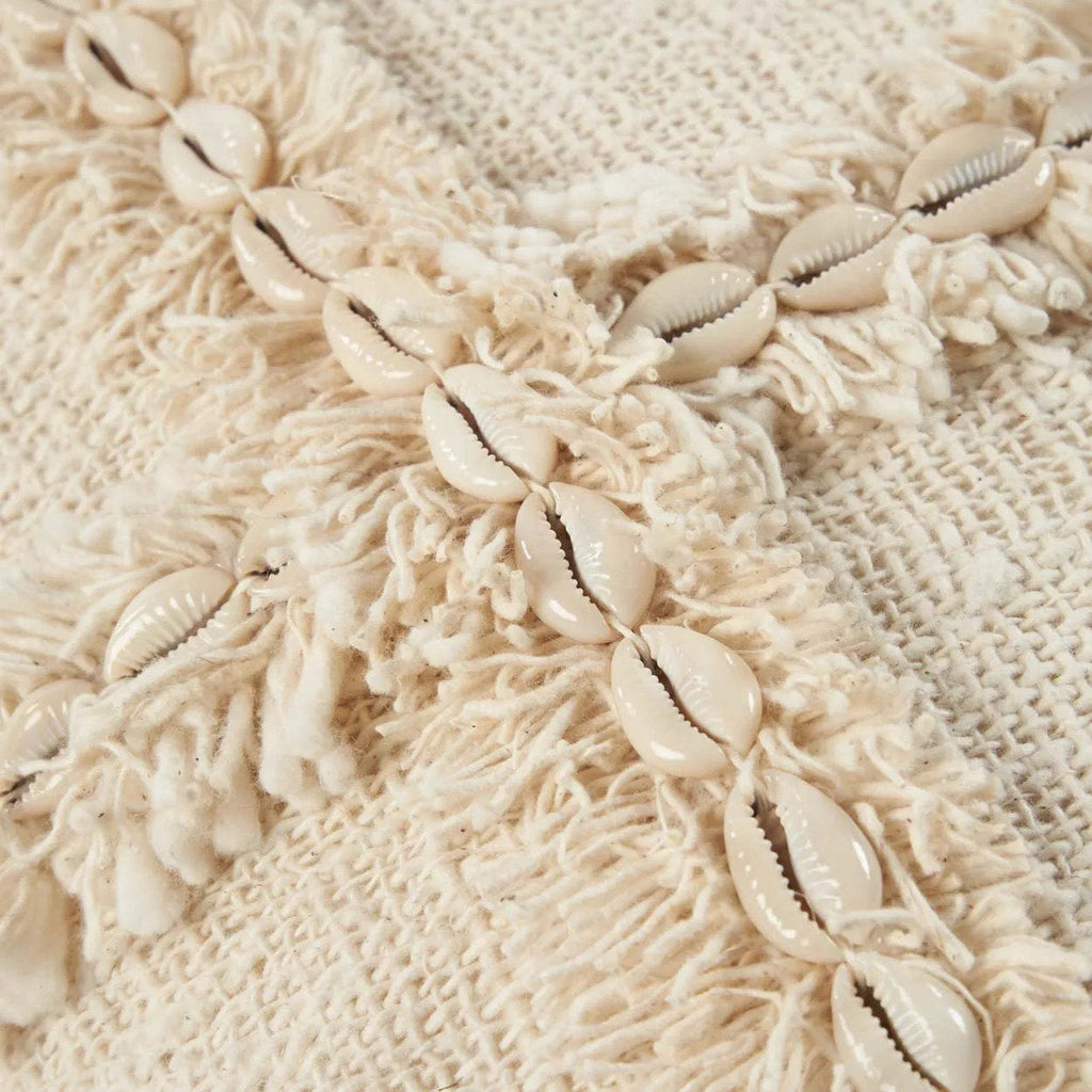 Housse de coussin Nomad en coton écru et coquillages 50x50 cm, vue 8