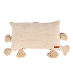 Housse de coussin Nomad Tassel en coton écru 35x60 cm, vue 4