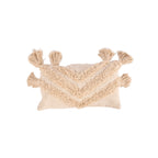 Housse de coussin Nomad Tassel en coton écru 35x60 cm, vue 6