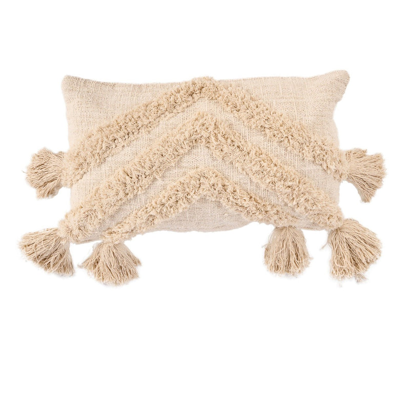 Dimensions Housse de coussin Nomad Tassel en coton écru 35x60 cm