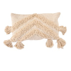 Housse de coussin Nomad Tassel en coton écru 35x60 cm