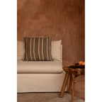 Housse de coussin Nordic Stripe en lin rayé vert ardoise 50x50 cm, vue 3