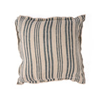 Housse de coussin Nordic Stripe en lin rayé vert ardoise 50x50 cm