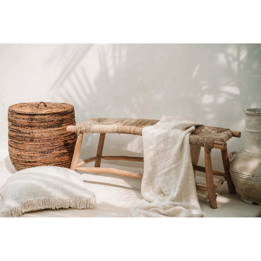 Housse de coussin Oh My Gee en coton écru 60x60 cm, vue 5