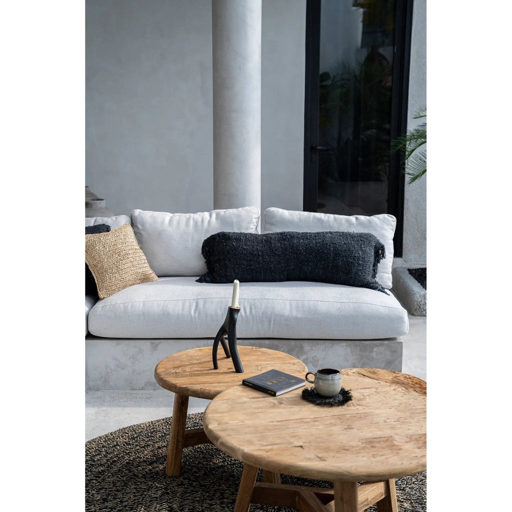 Housse de coussin Oh My Gee en coton noir 35x100 cm en situation