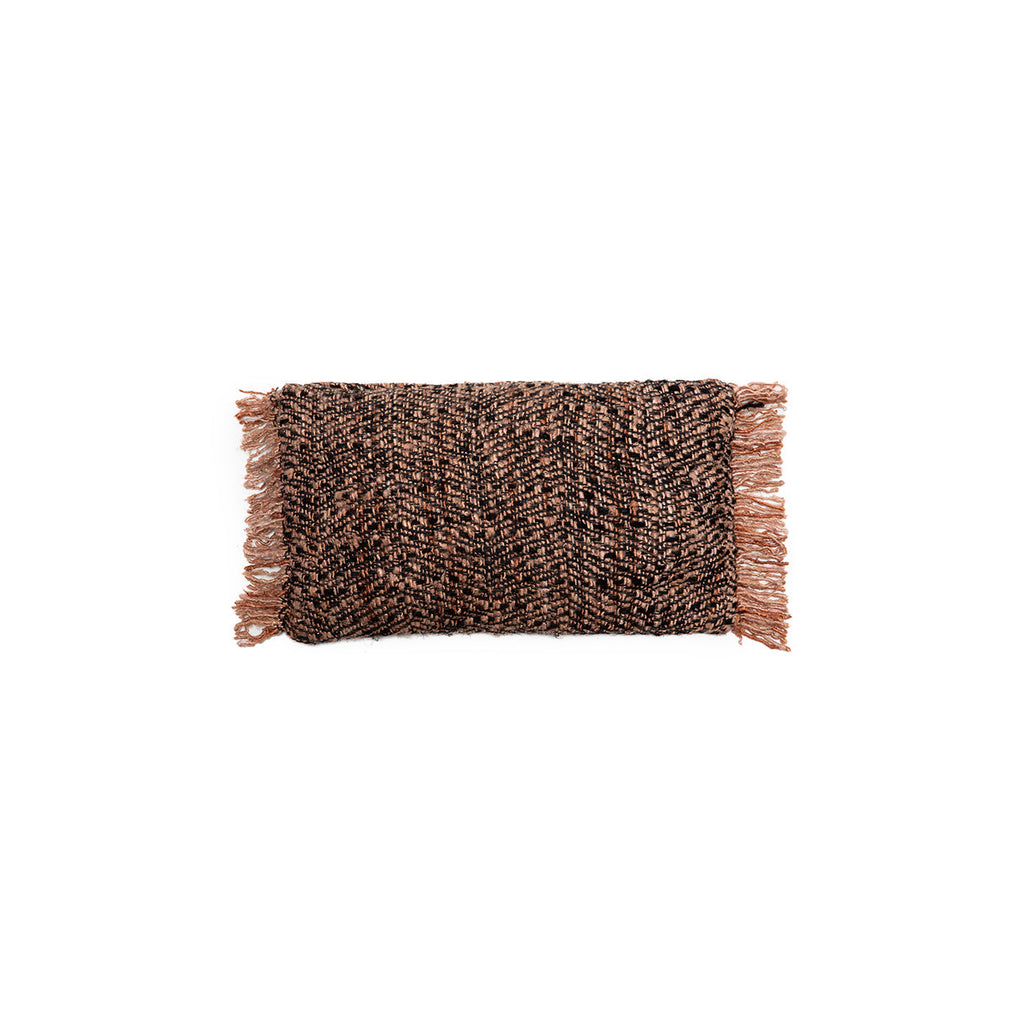 Housse de coussin Oh My Gee en coton noir et cuivre 30x50 cm