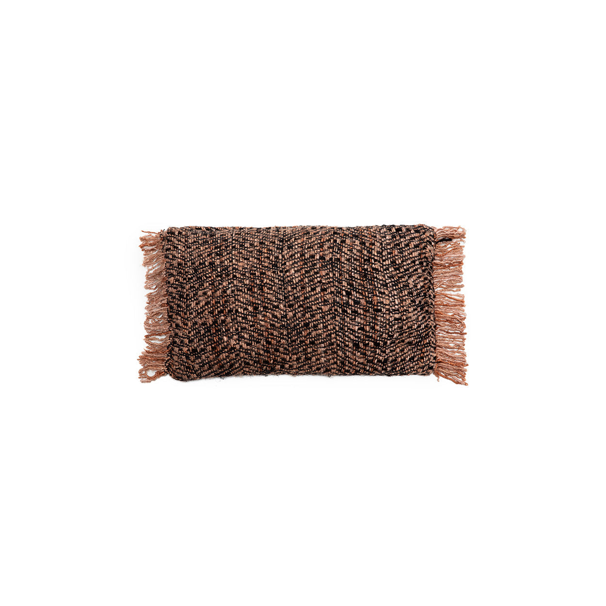Housse de coussin Oh My Gee en coton noir et cuivre 30x50 cm