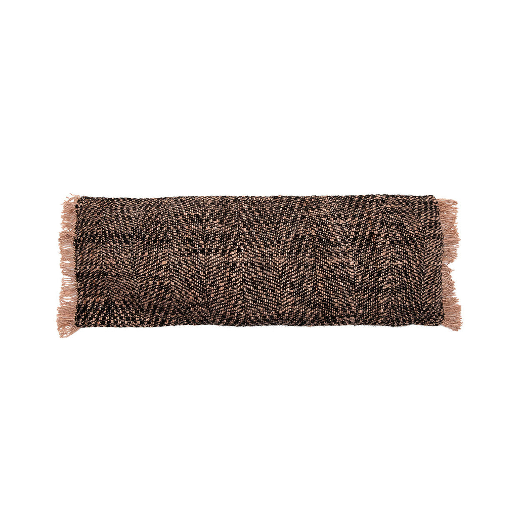 Housse de coussin Oh My Gee en coton noir et cuivre 35x100 cm