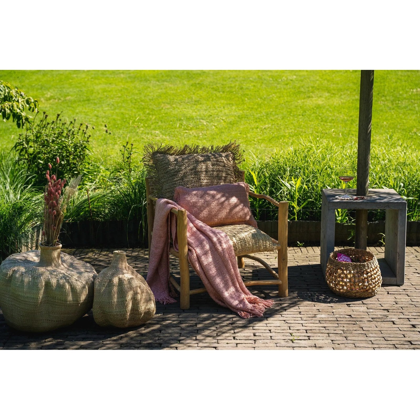 Housse de coussin Oh My Gee en coton rose saumon 30x50 cm, vue 6