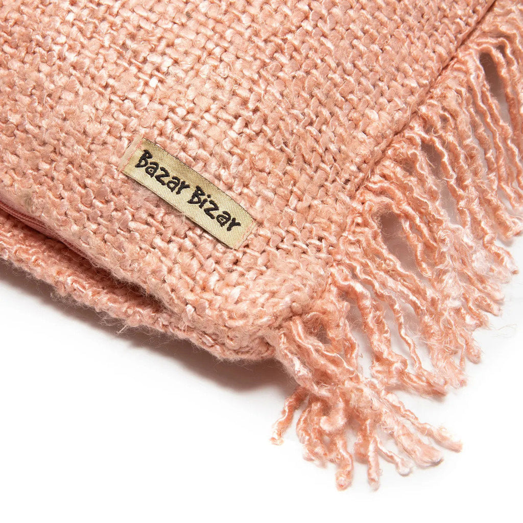 Housse de coussin Oh My Gee en coton rose saumon 40x40 cm, vue 6