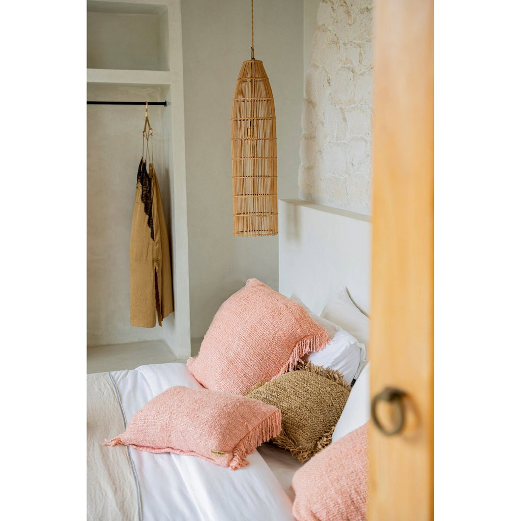 Housse de coussin Oh My Gee en coton rose saumon 60x60 cm, vue 7