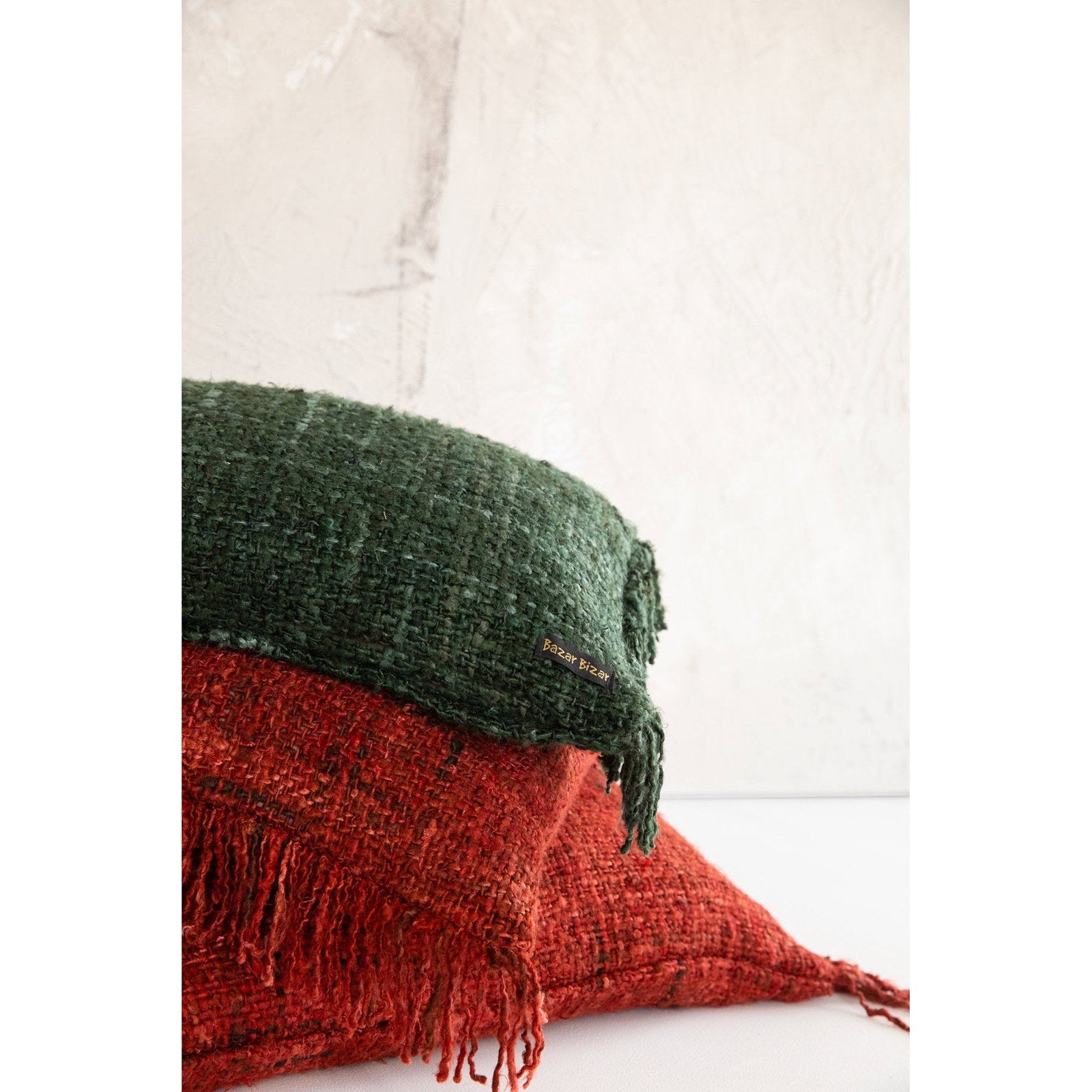 Housse de coussin Oh My Gee en coton rouge brique 30x50 cm, vue 4