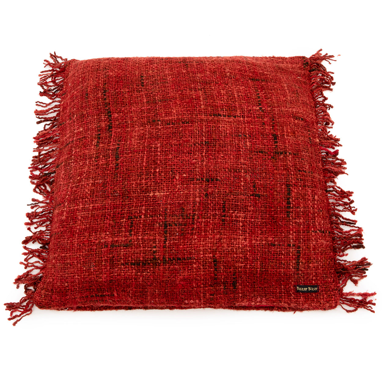 Housse de coussin Oh My Gee en coton rouge brique 60x60 cm