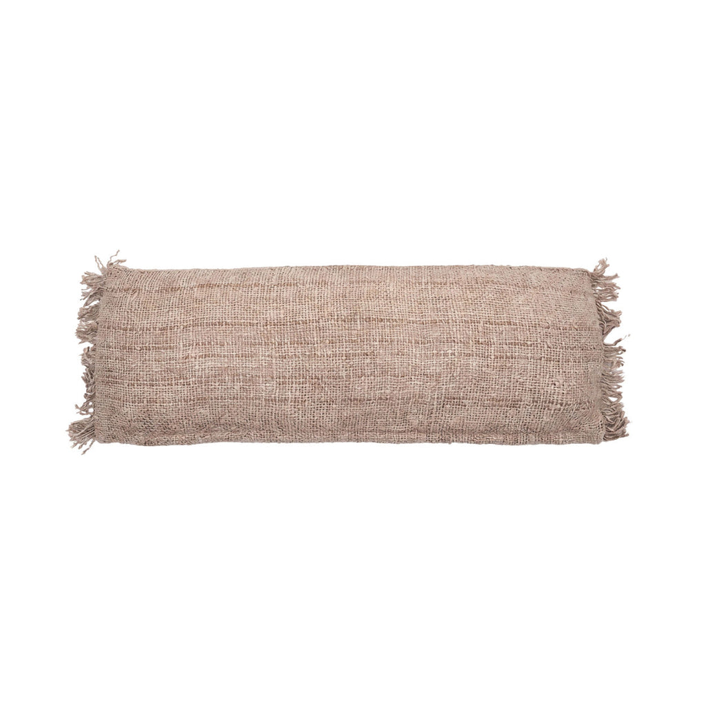 Housse de coussin Oh My Gee en coton taupe rosé 35x100 cm