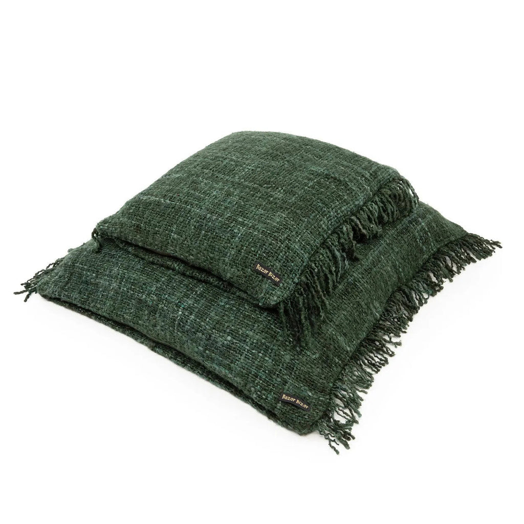 Housse de coussin Oh My Gee en coton vert sapin 60x60 cm, vue 6