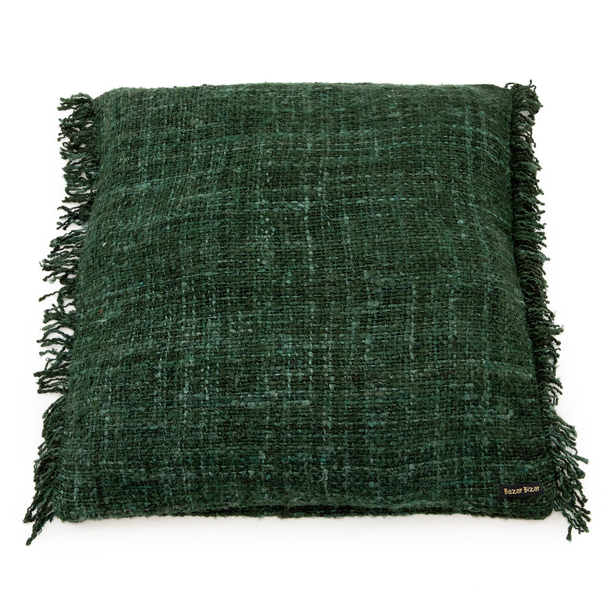 Housse de coussin Oh My Gee en coton vert sapin 60x60 cm