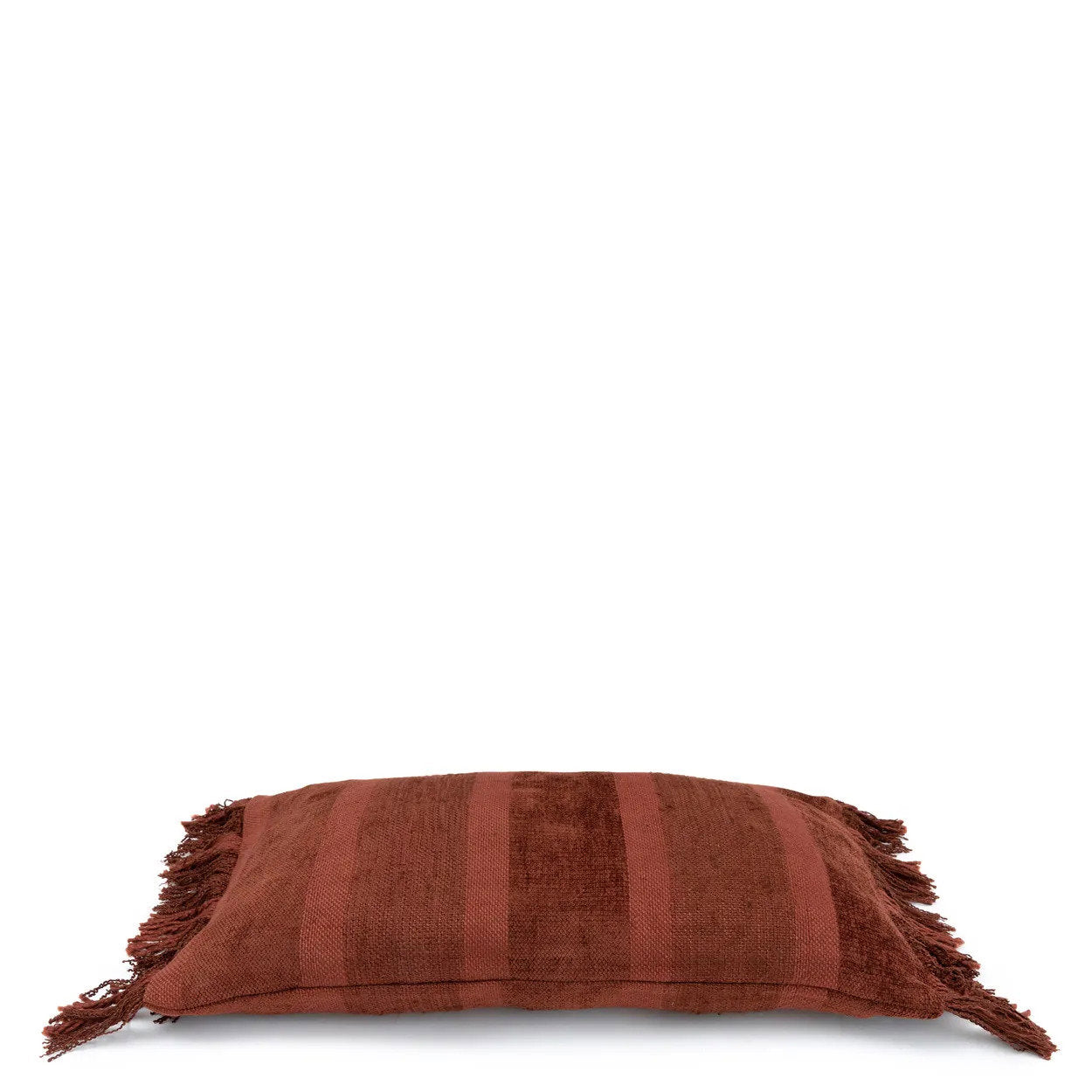 Housse de coussin Oh My Gee en velours brique rayé 30x50 cm, vue 3