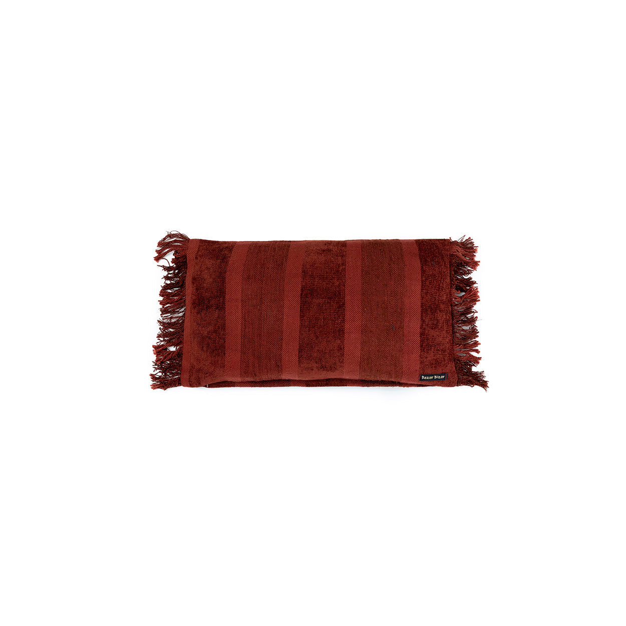 Housse de coussin Oh My Gee en velours brique rayé 30x50 cm