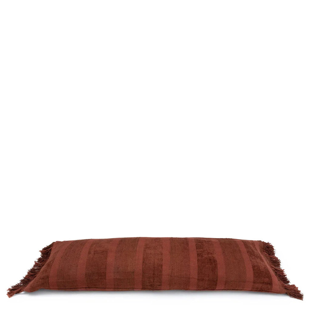 Housse de coussin Oh My Gee en velours brique rayé 35x100 cm, vue 3