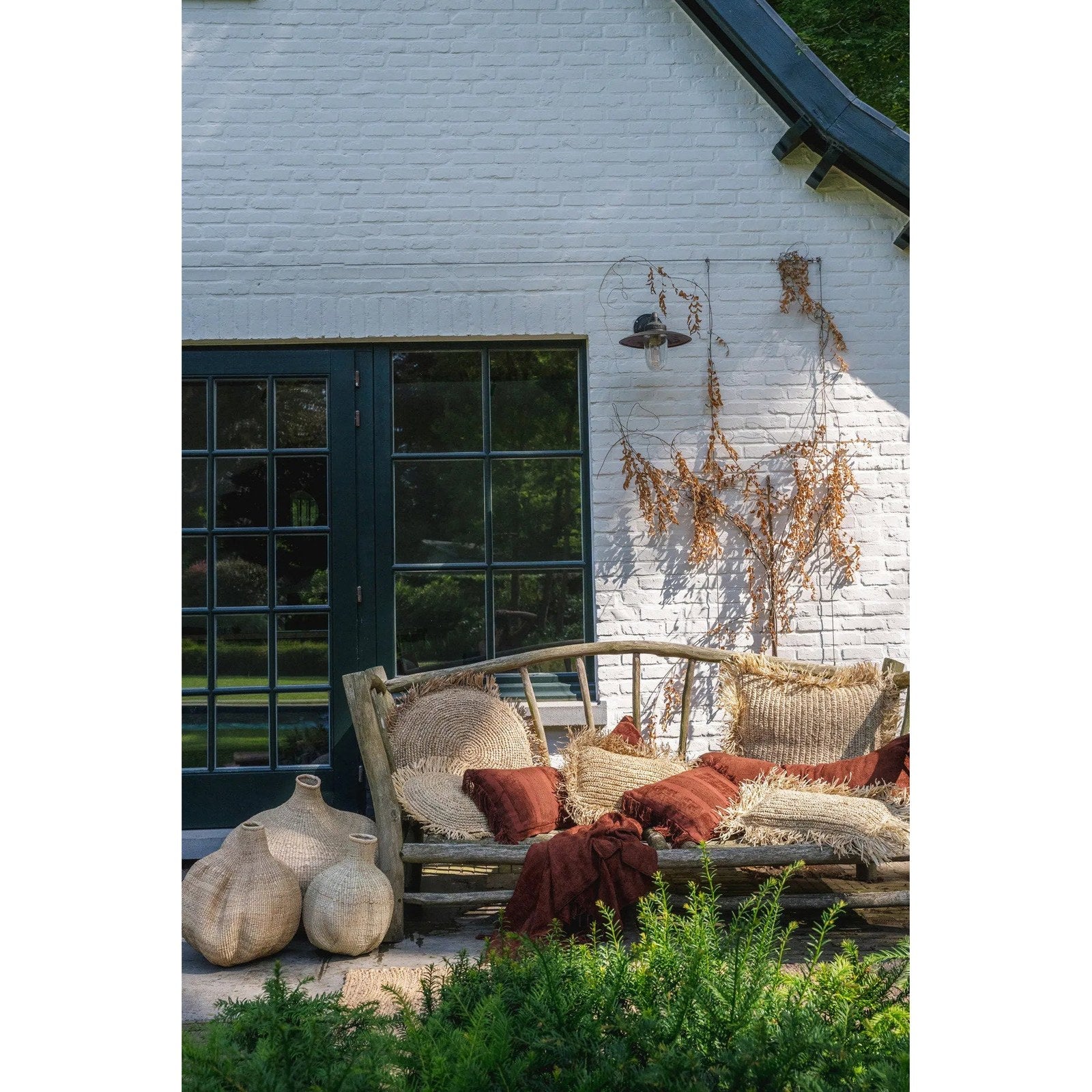 Housse de coussin Oh My Gee en velours brique rayé 35x100 cm, vue 7