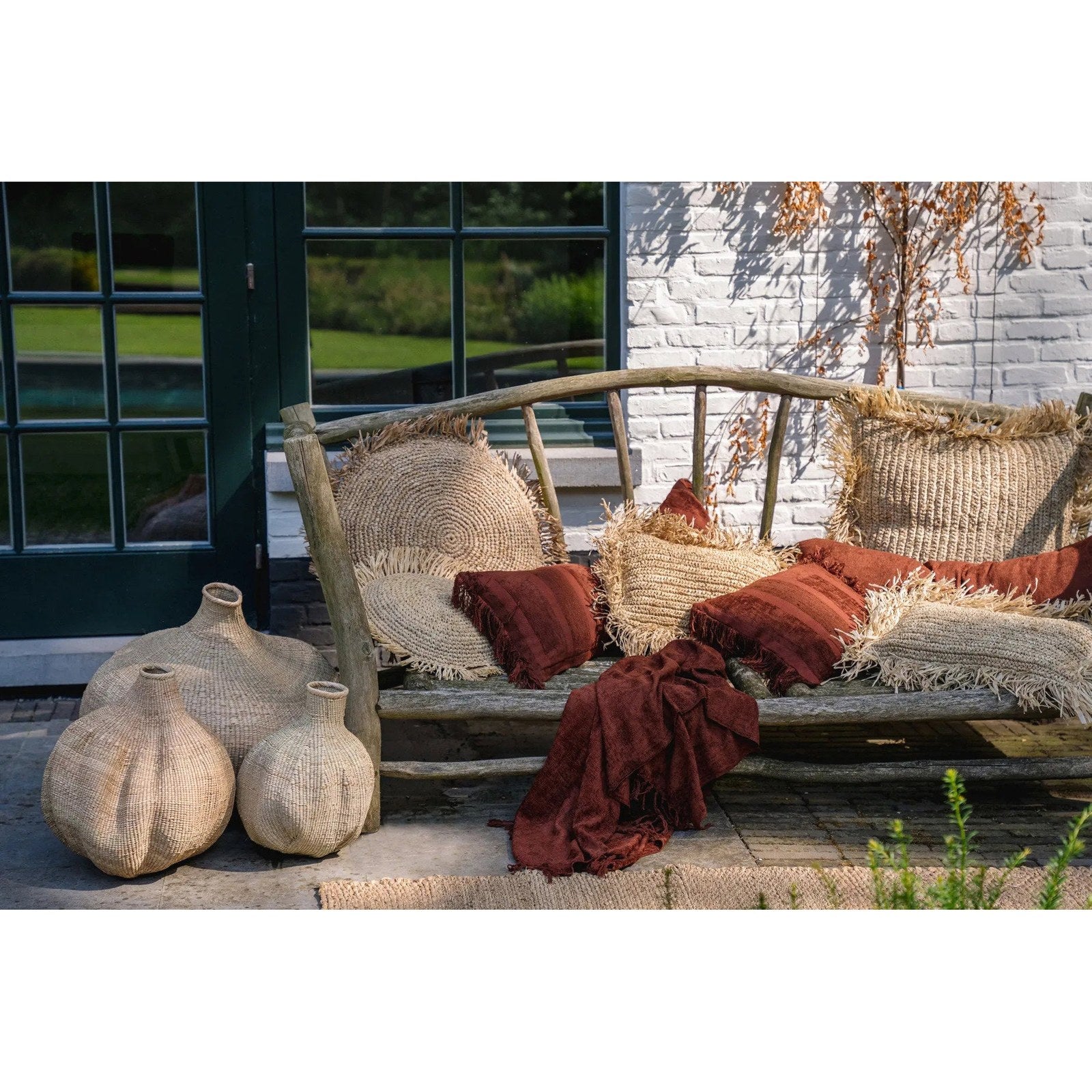 Housse de coussin Oh My Gee en velours brique rayé 35x100 cm, vue 8