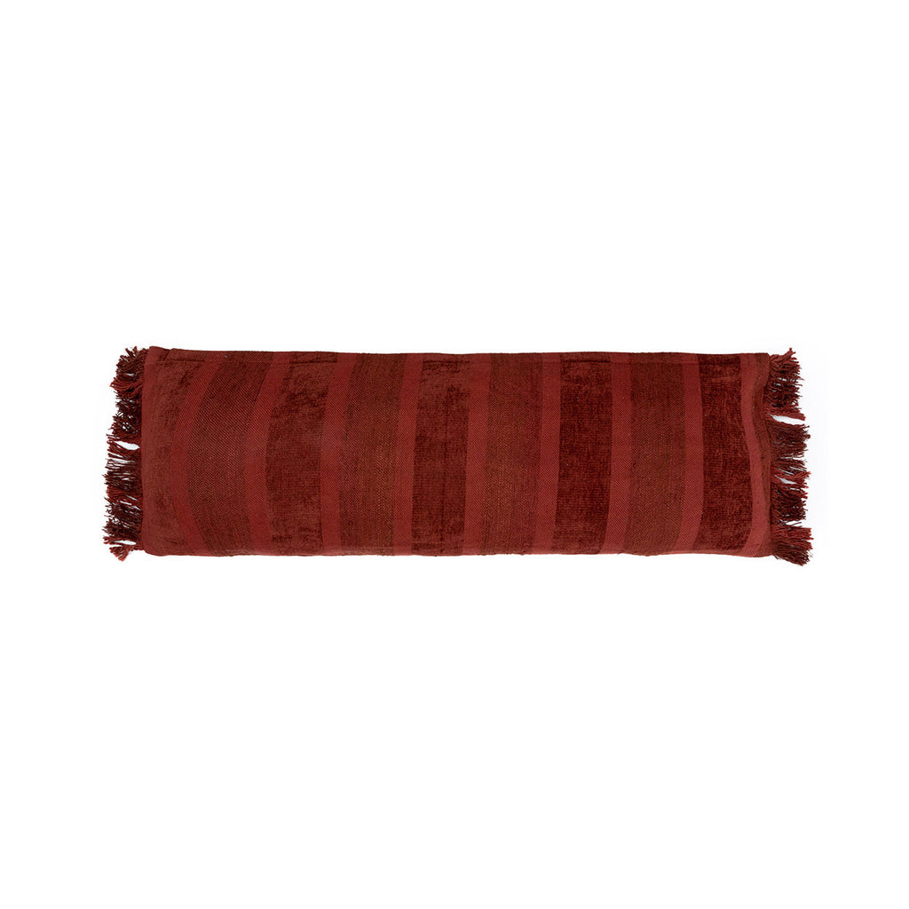 Housse de coussin Oh My Gee en velours brique rayé 35x100 cm