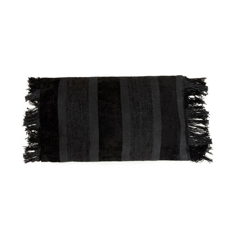 Dimensions Housse de coussin Oh My Gee en velours noir rayé 30x50 cm