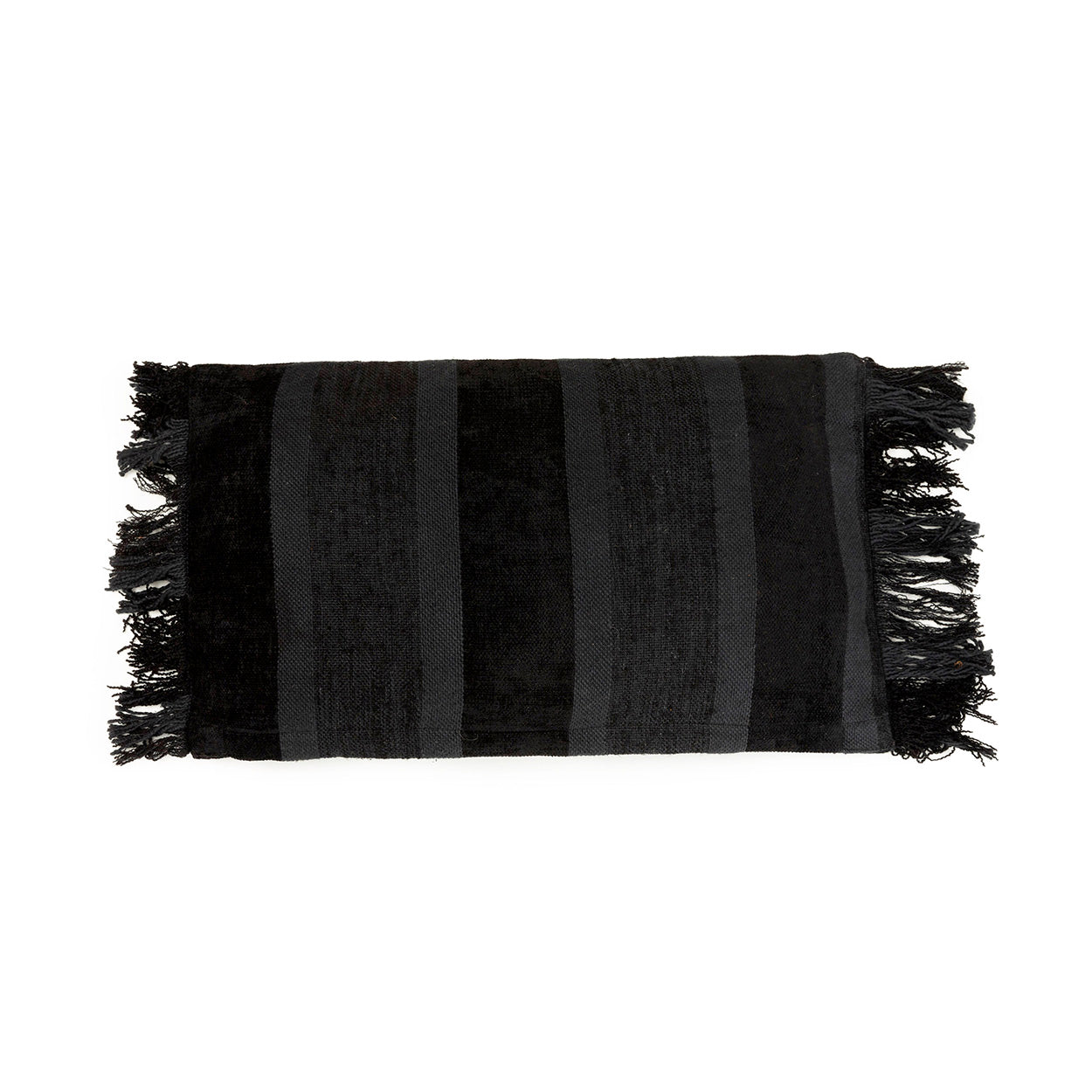 Housse de coussin Oh My Gee en velours noir rayé 30x50 cm