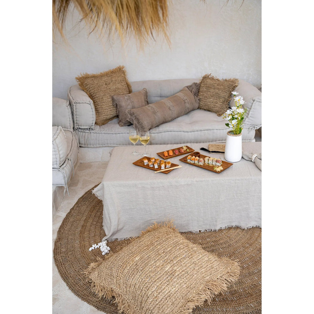 Housse de coussin Oh My Gee en velours taupe rayé 35x100 cm, vue 3