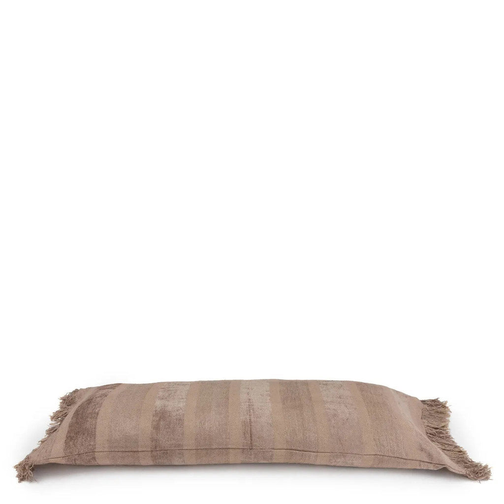 Housse de coussin Oh My Gee en velours taupe rayé 35x100 cm, vue 6