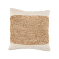 Housse de coussin Raffia Stamp en coton et raphia 50x50 cm